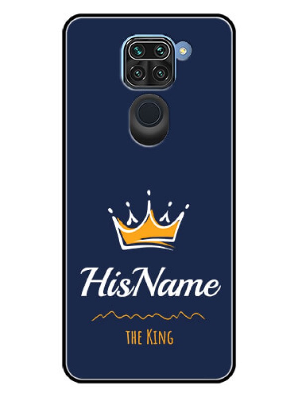 Custom Redmi Note 9 Glass Phone Case King with Name