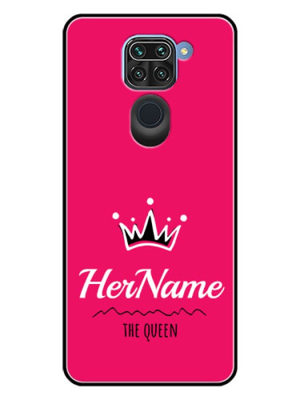 Custom Redmi Note 9 Glass Phone Case Queen with Name