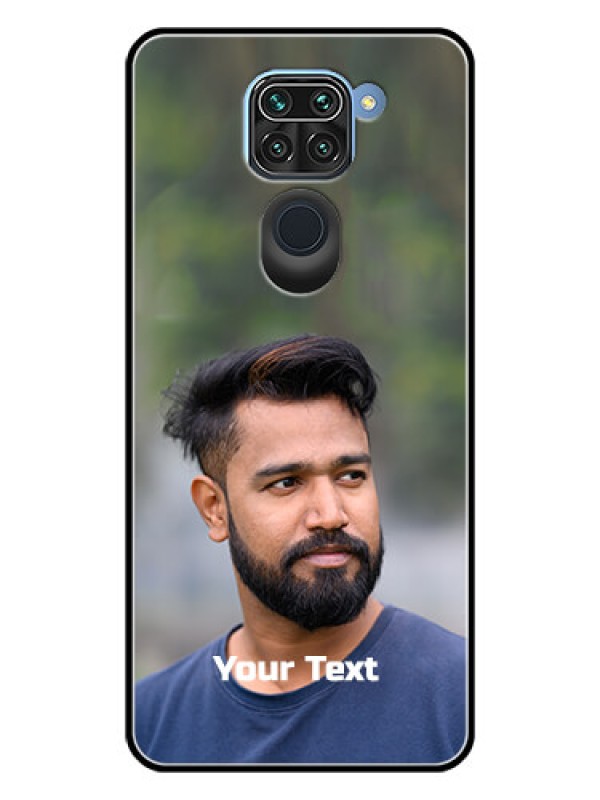 Custom Redmi Note 9 Glass Mobile Cover: Photo with Text