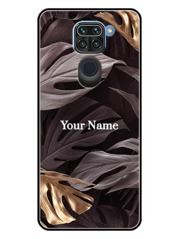 Custom Xiaomi Redmi Note 9 Personalised Glass Phone Case - Wild Leaves digital paint Design