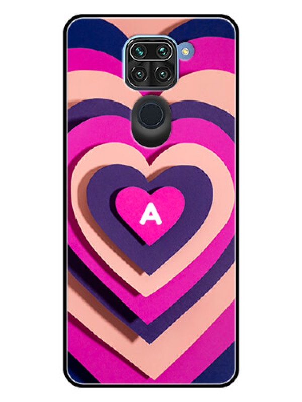 Custom Xiaomi Redmi Note 9 Custom Glass Mobile Case - Cute Heart Pattern Design