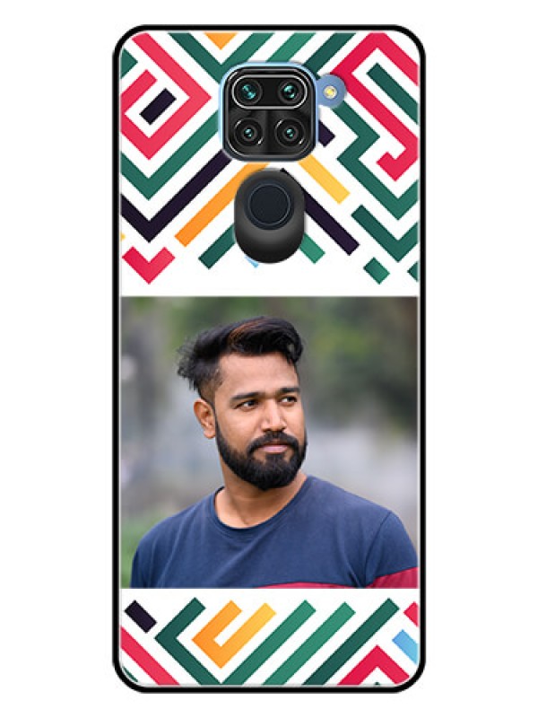 Custom Xiaomi Redmi Note 9 Personalized Glass Phone Case - Colorful Maze Pattern Design