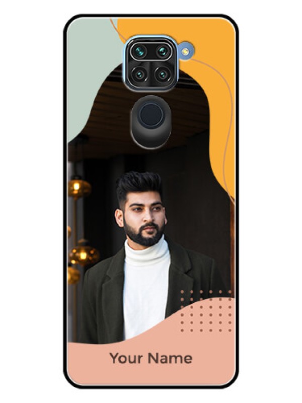 Custom Xiaomi Redmi Note 9 Personalized Glass Phone Case - Tri-coloured overlay design