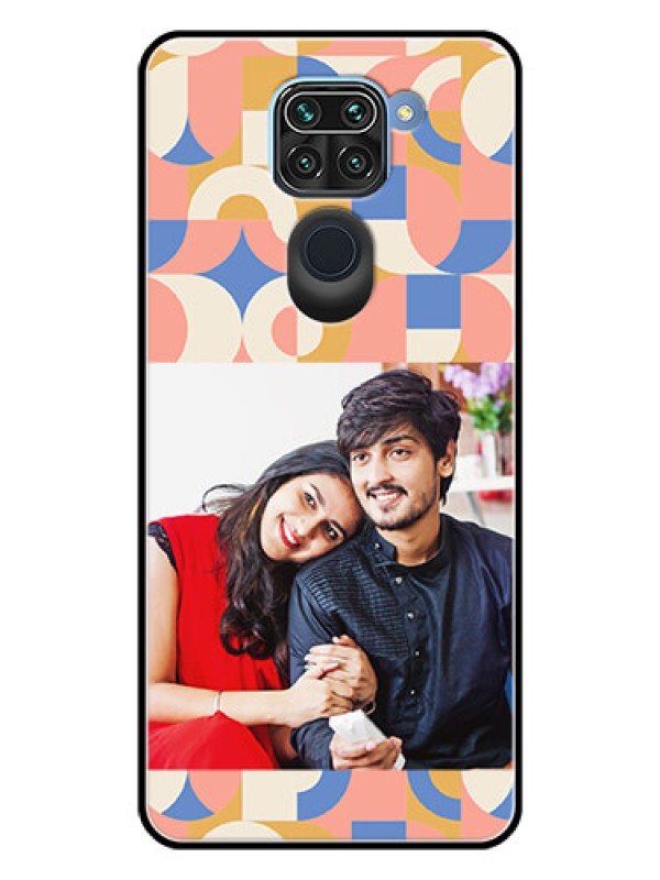 Custom Xiaomi Redmi Note 9 Photo Printing on Glass Case - Semi-circle Maze Pattern Design