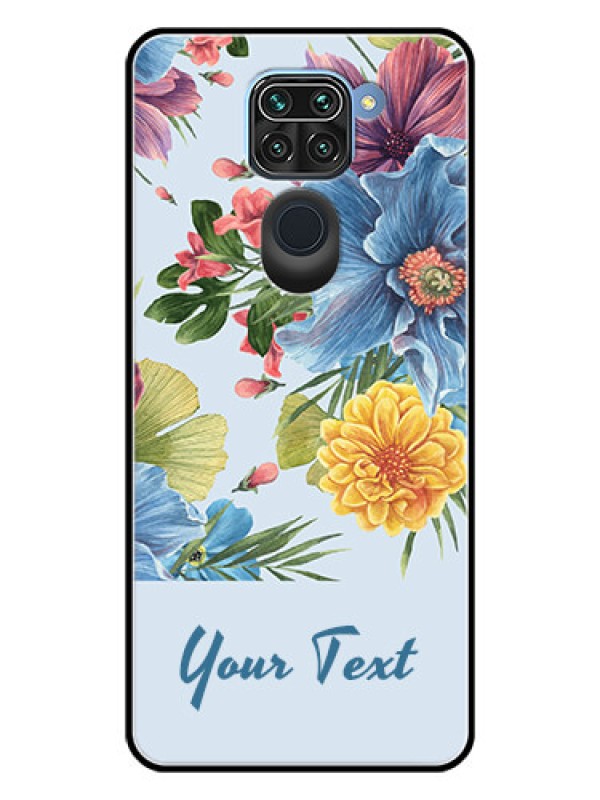 Custom Xiaomi Redmi Note 9 Custom Glass Mobile Case - Stunning Watercolored Flowers Painting Design