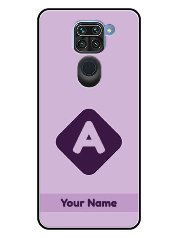 Custom Xiaomi Redmi Note 9 Custom Glass Mobile Case - Custom Letter in curved badge Design