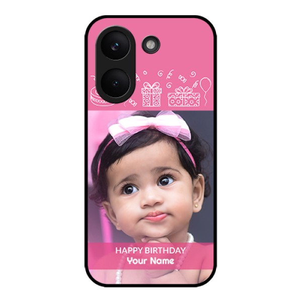 Xiaomi Redmi Turbo 5 Custom Glass Phone Case - With Birthday Line Art Design Xiaomi Redmi Turbo 5 Custom Glass Phone Case - With Birthday Line Art Design