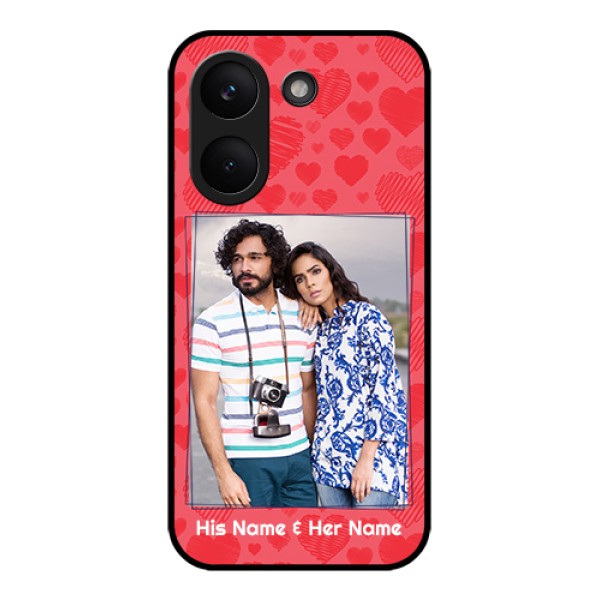 Xiaomi Redmi Turbo 5 Custom Glass Phone Case - With Red Heart Symbols Design