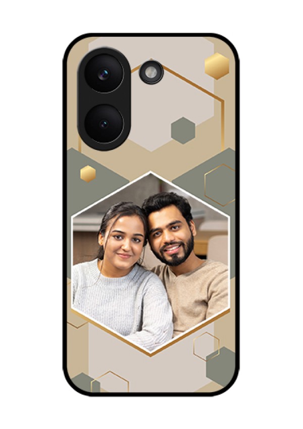 Xiaomi Redmi Turbo 5 Custom Glass Phone Case - Stylish Hexagon Pattern Design