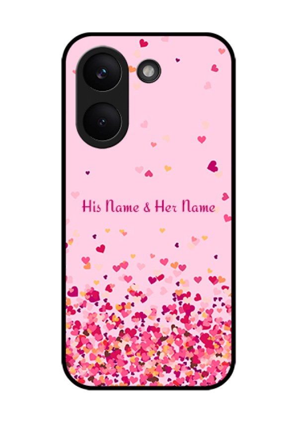 Xiaomi Redmi Turbo 5 Custom Glass Phone Case - Floating Hearts Design