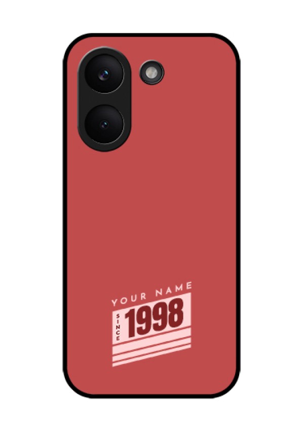 Xiaomi Redmi Turbo 5 Custom Glass Phone Case - Red Custom Year Of Birth Design
