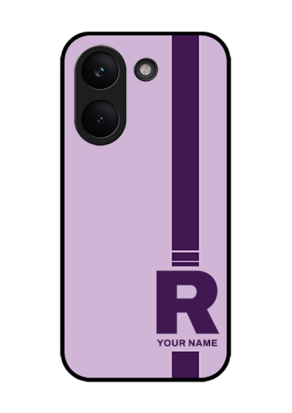 Xiaomi Redmi Turbo 5 Custom Glass Phone Case - Simple Dual Tone Stripe With Name Design