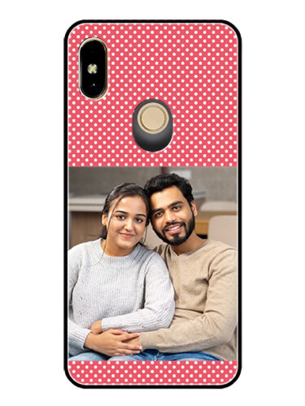 Custom Redmi Y2 Custom Glass Phone Case  - White Dotted Design