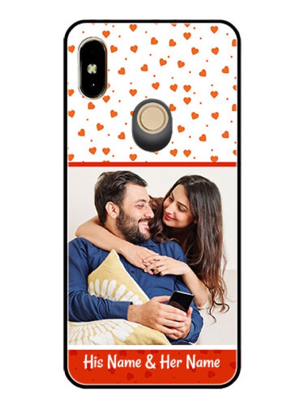 Custom Redmi Y2 Custom Glass Phone Case  - Orange Love Symbol Design