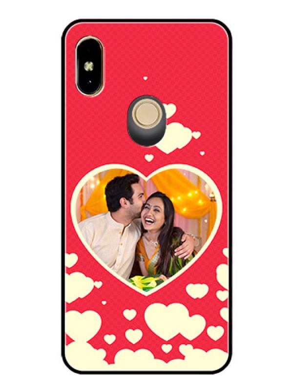 Custom Redmi Y2 Custom Glass Mobile Case  - Love Symbols Phone Cover Design