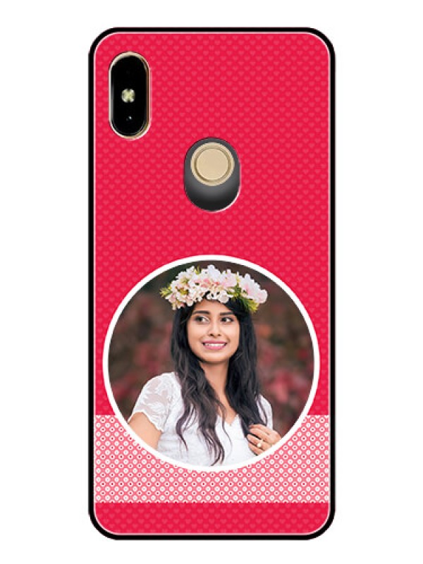 Custom Redmi Y2 Personalised Glass Phone Case  - Pink Pattern Design