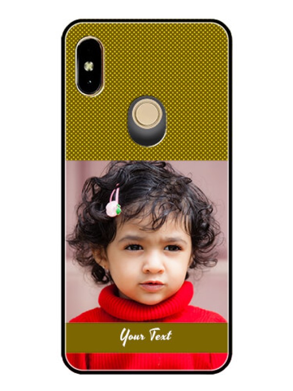 Custom Redmi Y2 Custom Glass Phone Case  - Simple Green Color Design