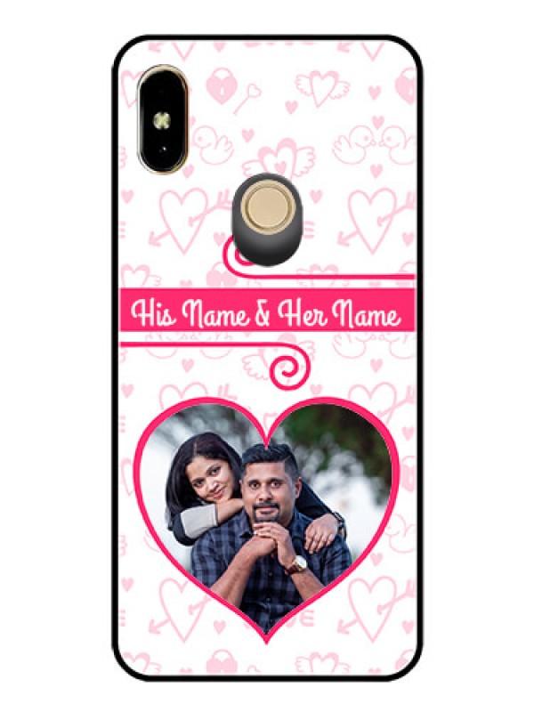 Custom Redmi Y2 Personalized Glass Phone Case  - Heart Shape Love Design