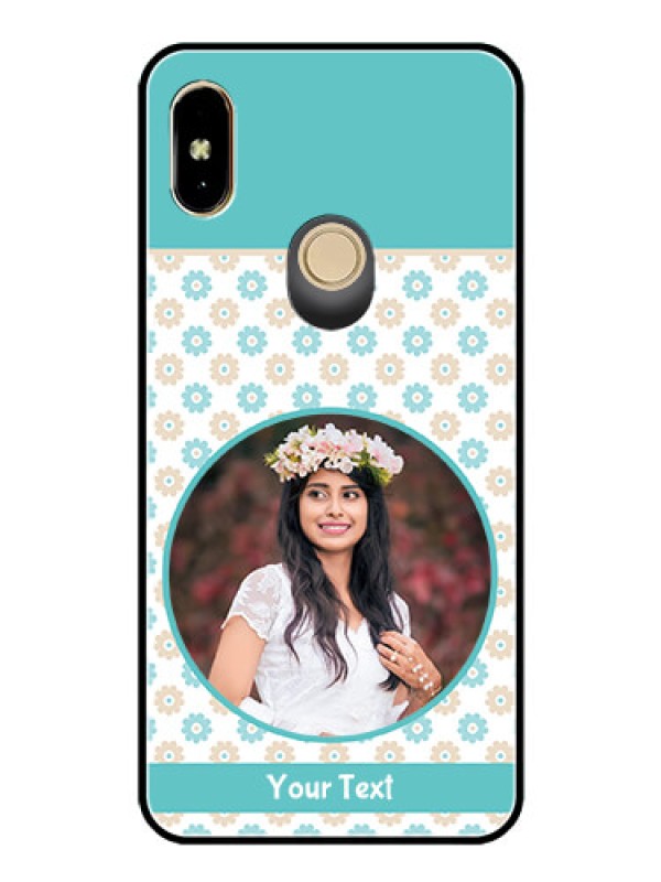Custom Redmi Y2 Custom Glass Mobile Case  - Beautiful Flowers Design