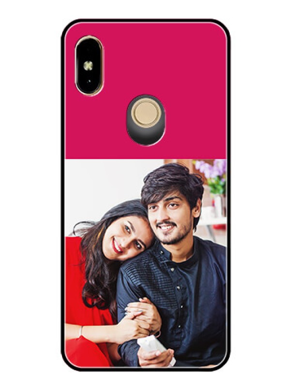Custom Redmi Y2 Custom Glass Mobile Case  - Anniversary Cover Design