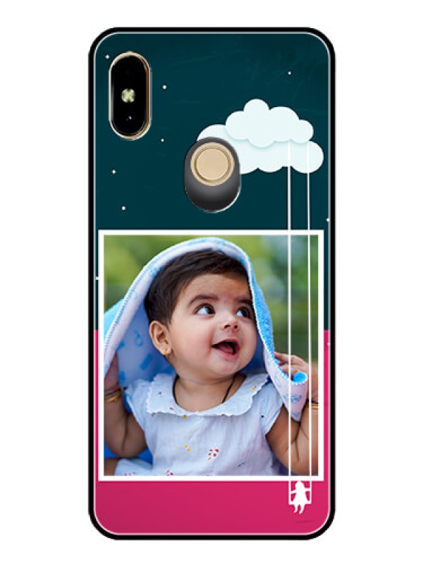 Custom Redmi Y2 Custom Glass Phone Case  - Cute Girl with Cloud Design
