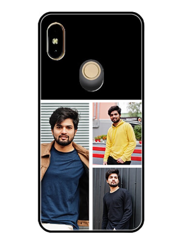 Custom Redmi Y2 Photo Printing on Glass Case  - Upload Multiple Picture Design