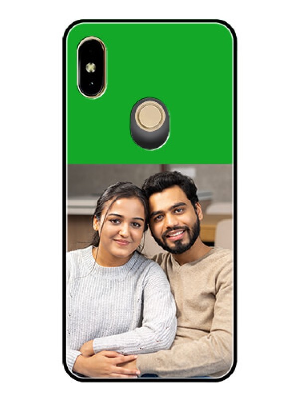 Custom Redmi Y2 Personalized Glass Phone Case  - Green Pattern Design