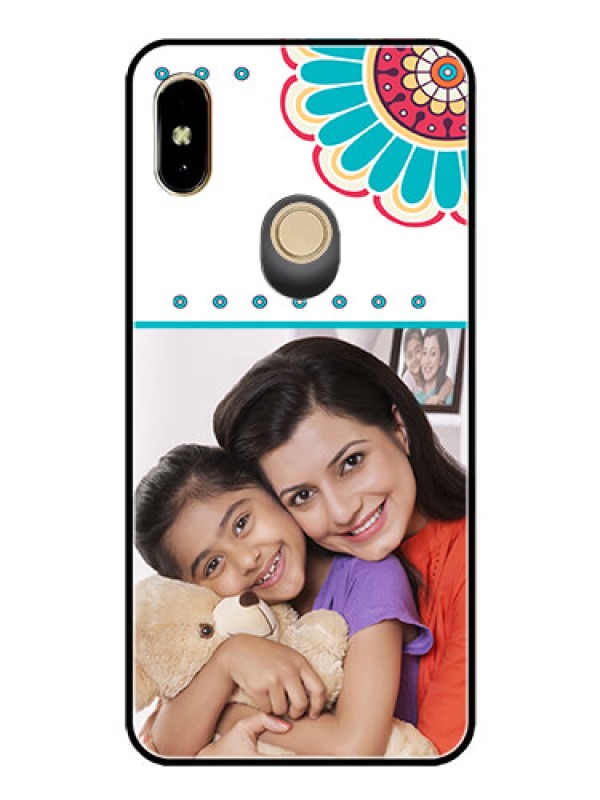 Custom Redmi Y2 Custom Glass Phone Case  - Flower Design