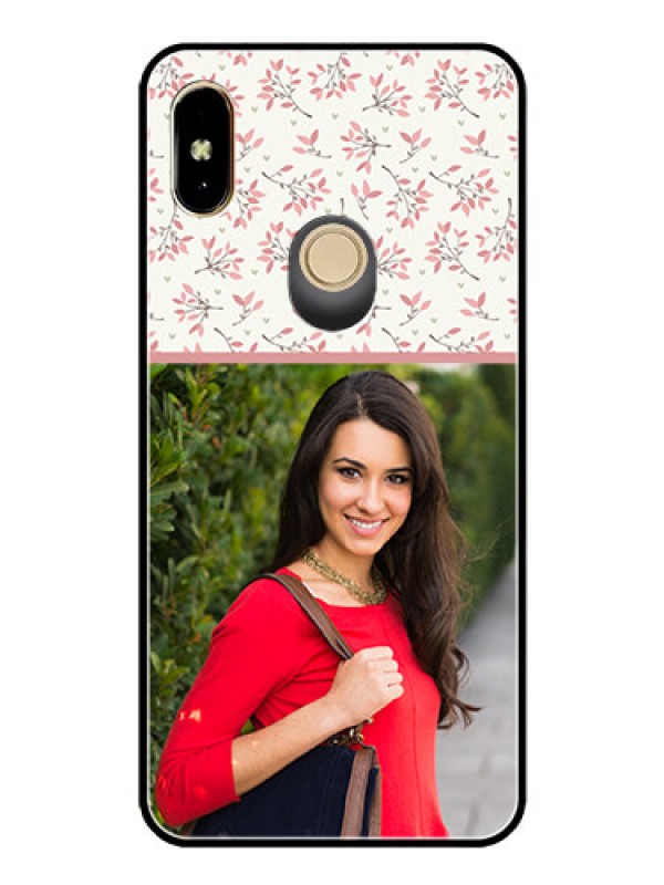 Custom Redmi Y2 Custom Glass Phone Case  - Premium Floral Design