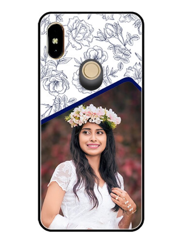 Custom Redmi Y2 Personalized Glass Phone Case  - Premium Floral Design