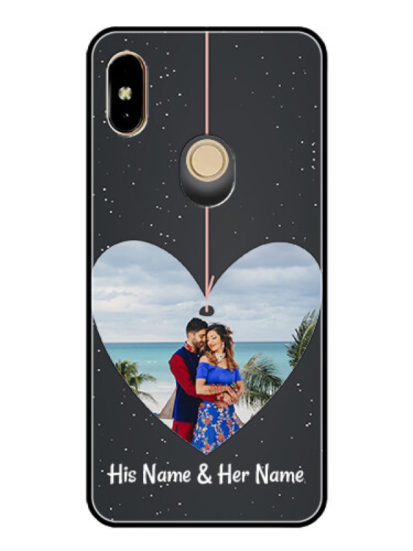 Custom Redmi Y2 Custom Glass Phone Case  - Hanging Heart Design