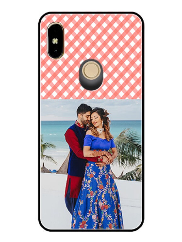 Custom Redmi Y2 Personalized Glass Phone Case  - Pink Pattern Design