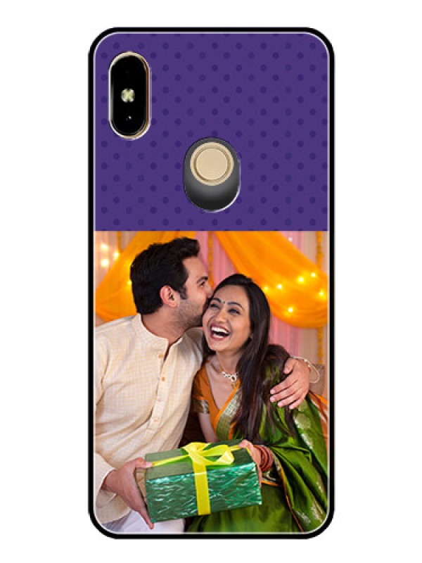 Custom Redmi Y2 Personalized Glass Phone Case  - Violet Pattern Design