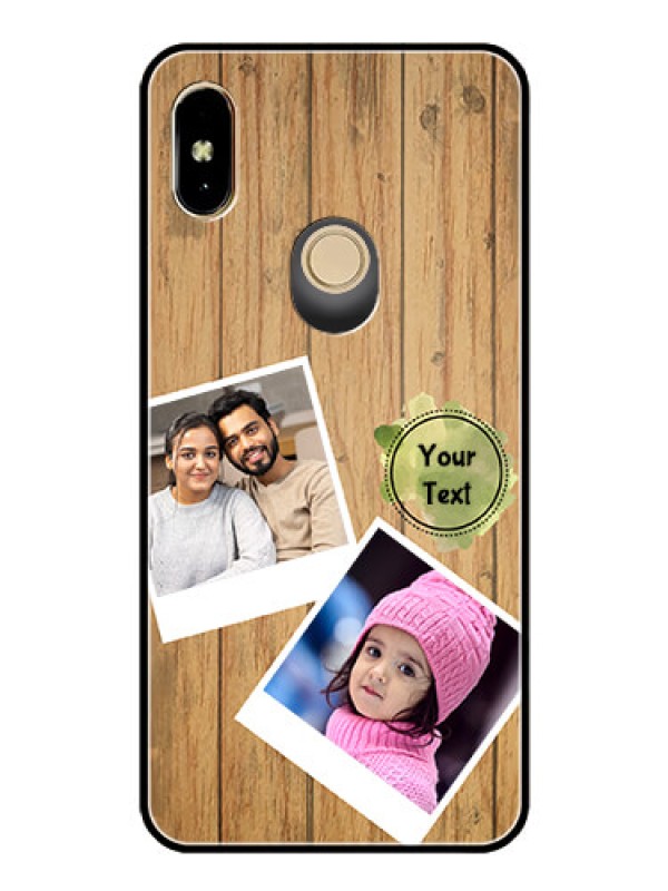 Custom Redmi Y2 Custom Glass Phone Case  - Wooden Texture Design
