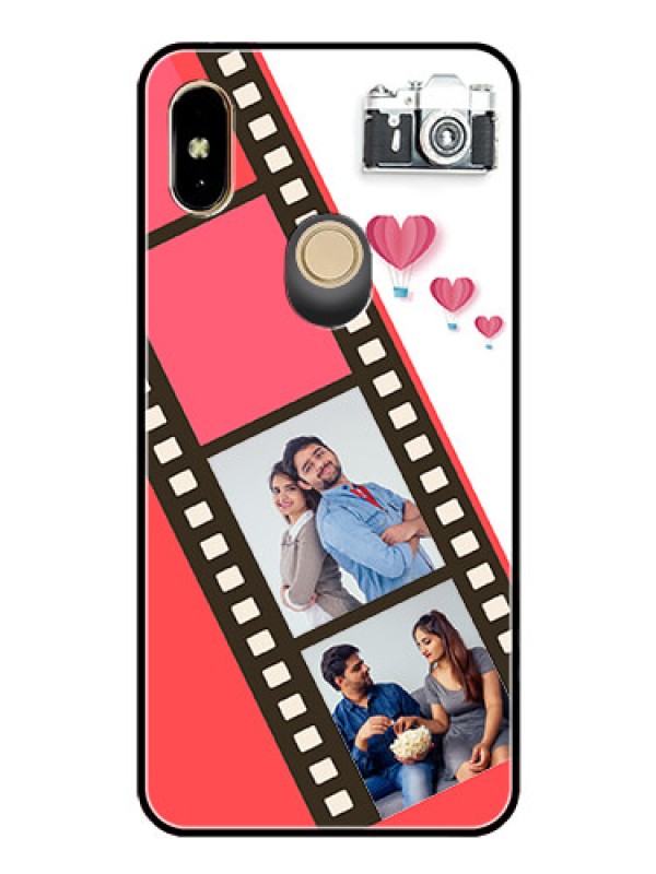 Custom Redmi Y2 Personalized Glass Phone Case  - 3 Image Holder with Film Reel