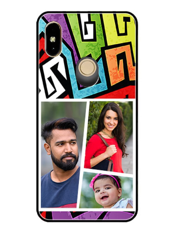 Custom Redmi Y2 Custom Glass Phone Case  - Graffiti pattern Design