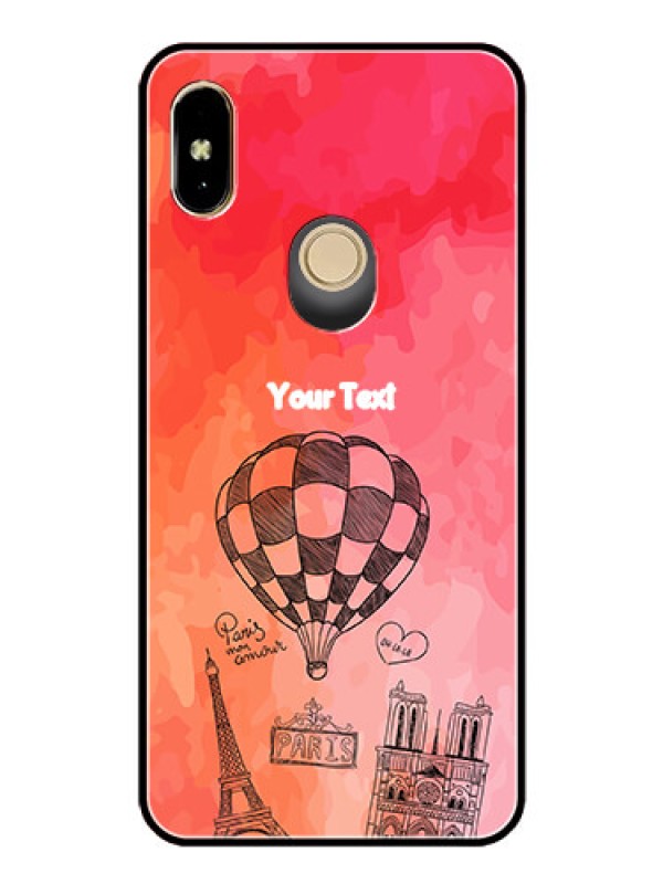 Custom Redmi Y2 Custom Glass Phone Case  - Paris Theme Design