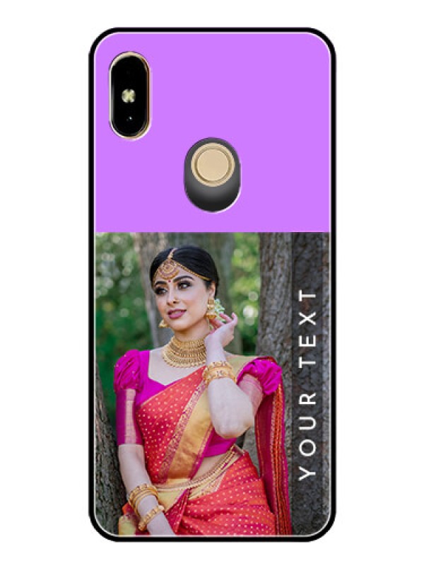 Custom Redmi Y2 Custom Glass Mobile Case  - Birthday Icons Design