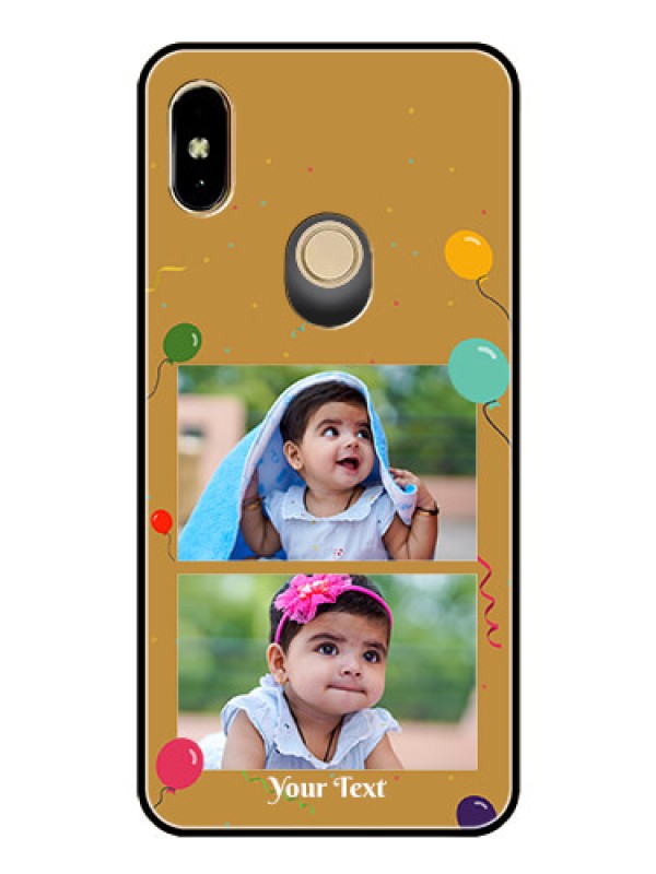Custom Redmi Y2 Personalized Glass Phone Case  - Image Holder with Birthday Celebrations Design