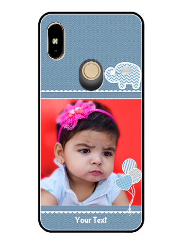 Custom Redmi Y2 Photo Printing on Glass Case  - with Kids Pattern Design