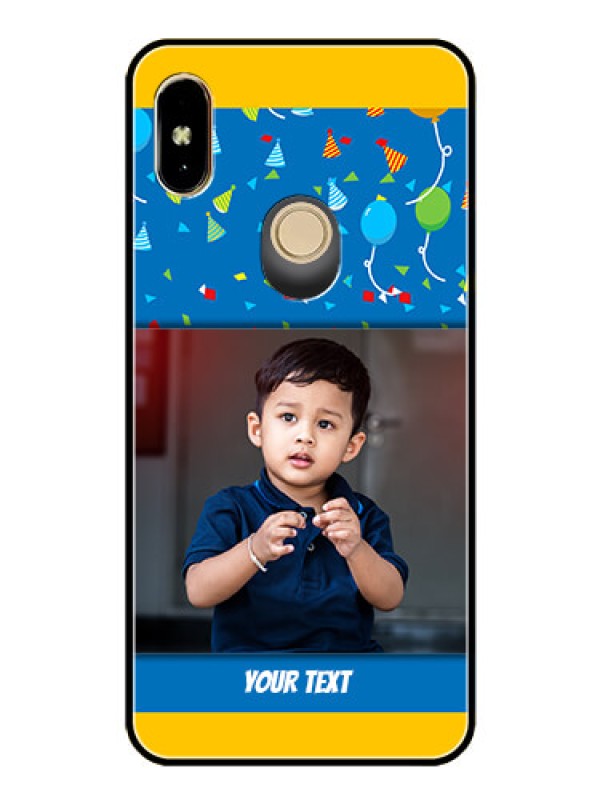 Custom Redmi Y2 Custom Glass Mobile Case  - Birthday Wishes Design