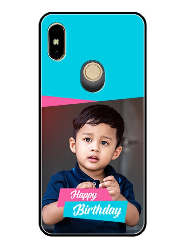 Custom Redmi Y2 Personalized Glass Phone Case  - Image Holder with 2 Color Design