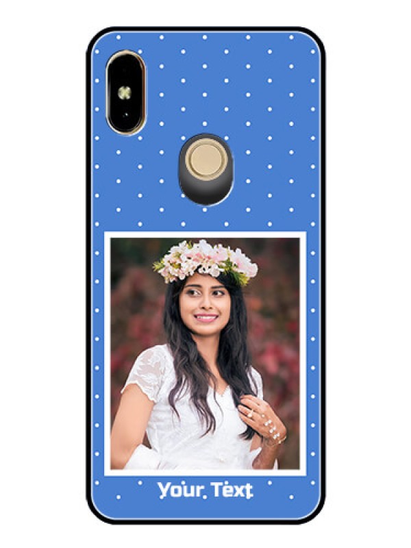Custom Redmi Y2 Photo Printing on Glass Case  - Polka dots design