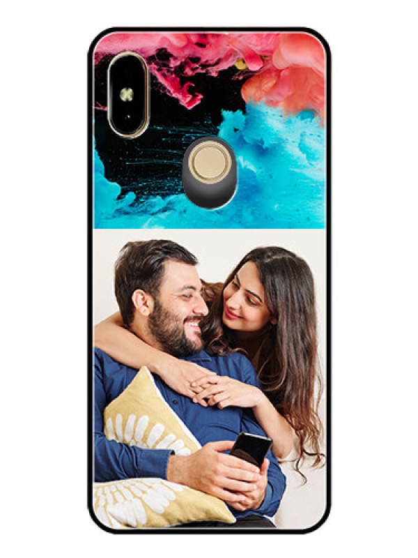 Custom Redmi Y2 Custom Glass Mobile Case  - Quote with Acrylic Painting Design