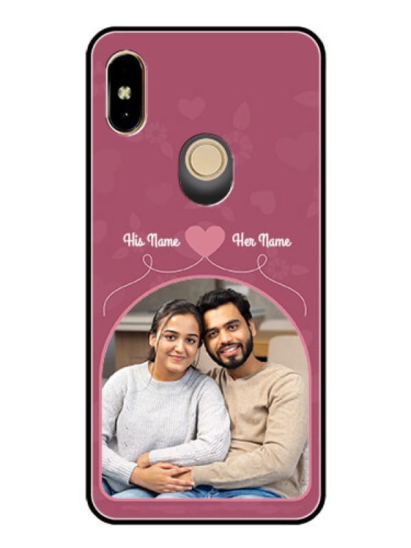 Custom Redmi Y2 Photo Printing on Glass Case  - Love Floral Design