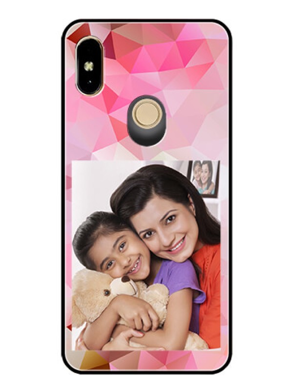 Custom Redmi Y2 Photo Printing on Glass Case  - Abstract Triangle Design