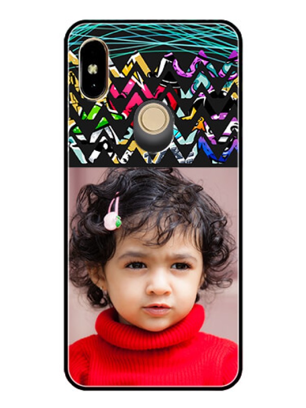 Custom Redmi Y2 Personalized Glass Phone Case  - Neon Abstract Design