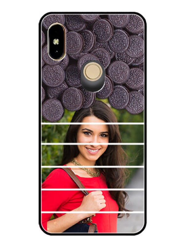 Custom Redmi Y2 Custom Glass Phone Case  - with Oreo Biscuit Design