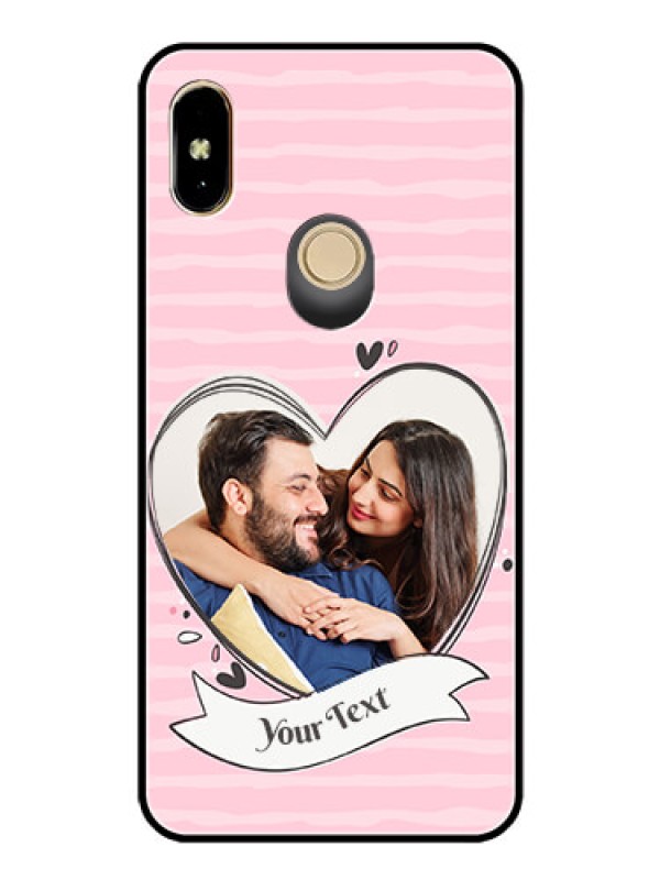 Custom Redmi Y2 Custom Glass Phone Case  - Vintage Heart Design