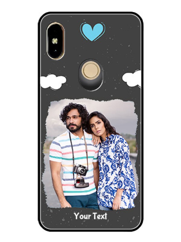 Custom Redmi Y2 Custom Glass Phone Case  - Splashes with love doodles Design